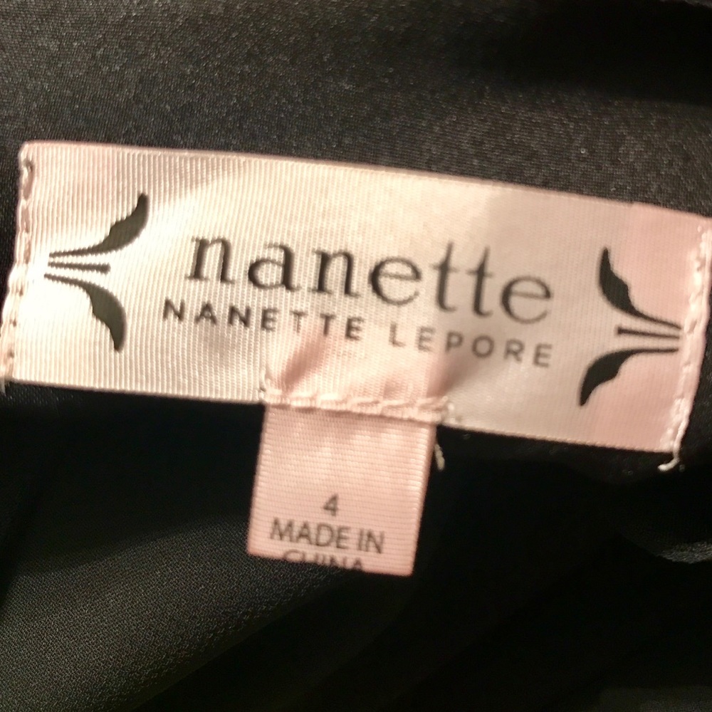 NWT Nanette Lepore Pleated Shift Dress Black 4 - Picture 4 of 6